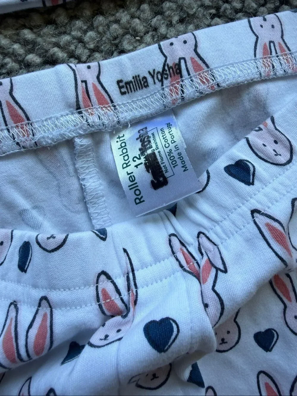 Roller Rabbit 12 Girls Bunny Cotton Pajama Set
